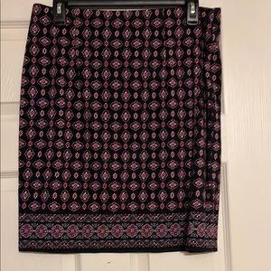 J. Jill Black and Pink Knee-Length Pencil Skirt